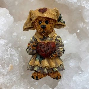 Vintage Ceramic Bear Brooch